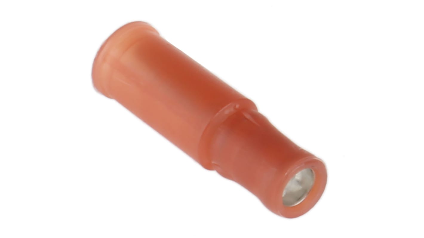 TE Connectivity, PIDG Insulated, Red Crimp Bullet Connector, 0.5mm² to 1.3mm², 20AWG to 16AWG, 4mm Bullet diameter