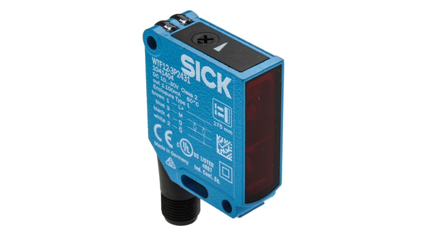 Rs-Online Sensore fotoelettrico Rettangolare SICK a diffusione rilevamento 30 mm → 175 mm uscita PNP
