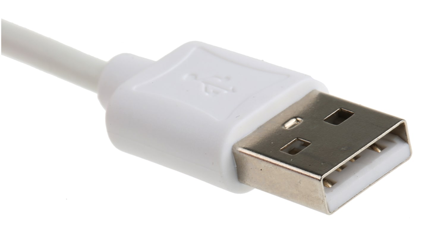 Câble USB Roline USB A vers Lightning, 1m, Blanc