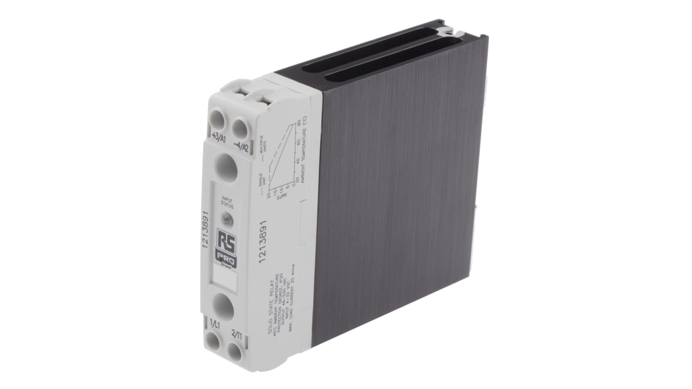 RS PRO Solid State Relay, 20 A Load, DIN Rail Mount, 530 V rms Load, 32 V dc Control