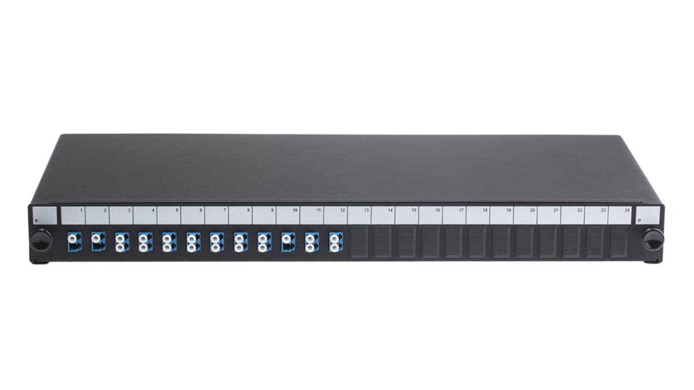 RS PRO Duplex Fibre Optic Patch Panel With 12 Ports Populated, 1U