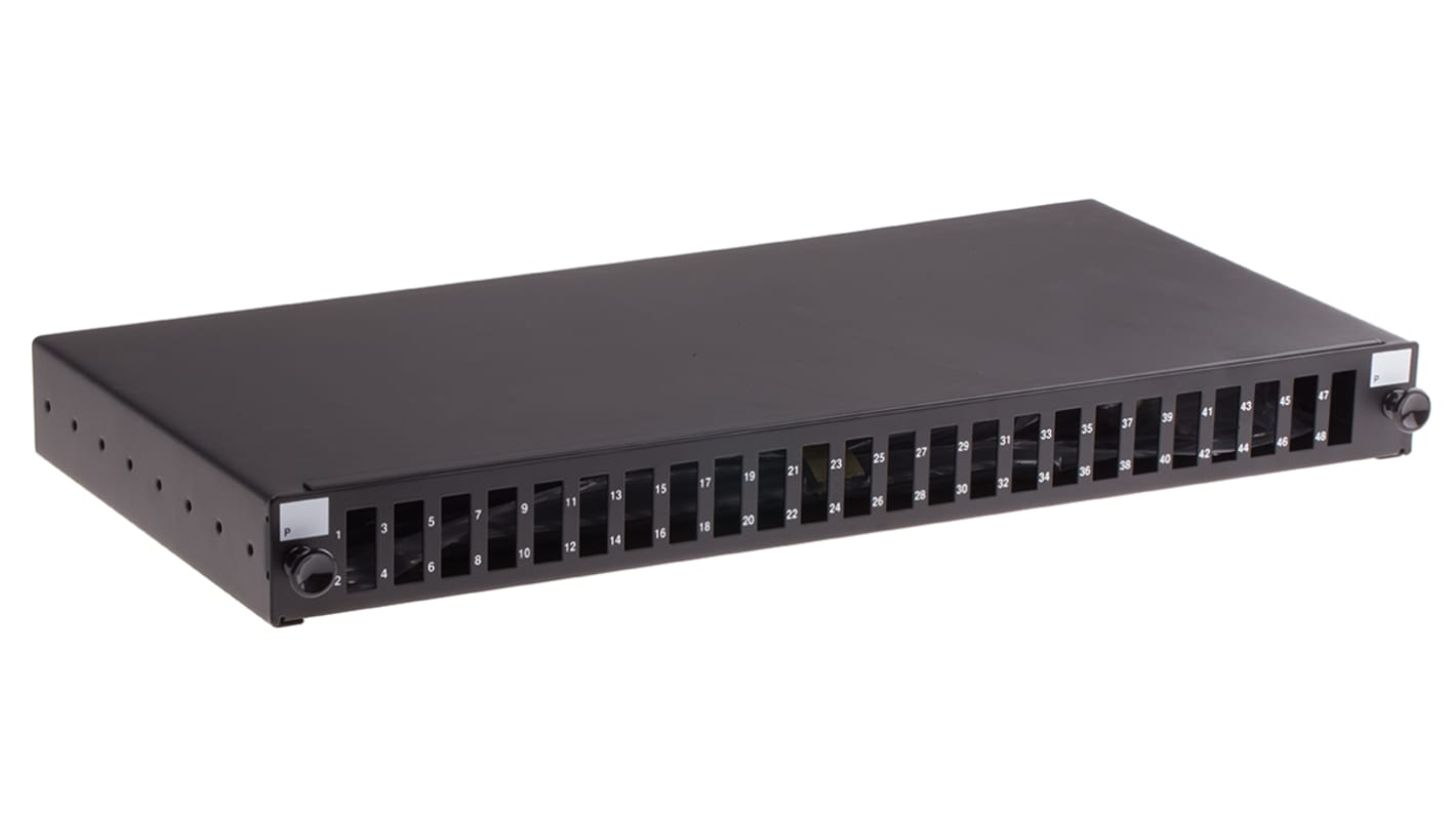 RS PRO Multimode Duplex Fibre Optic Patch Panel With 24 Ports Populated, 1U