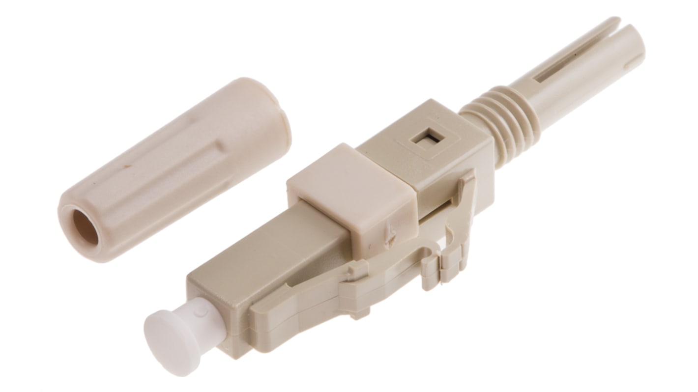 Conector de fibra óptica LC RS PRO, de color Beige, pulido PC, Multimodo, Símplex, para fibra de 62.5mm, OM1, p.