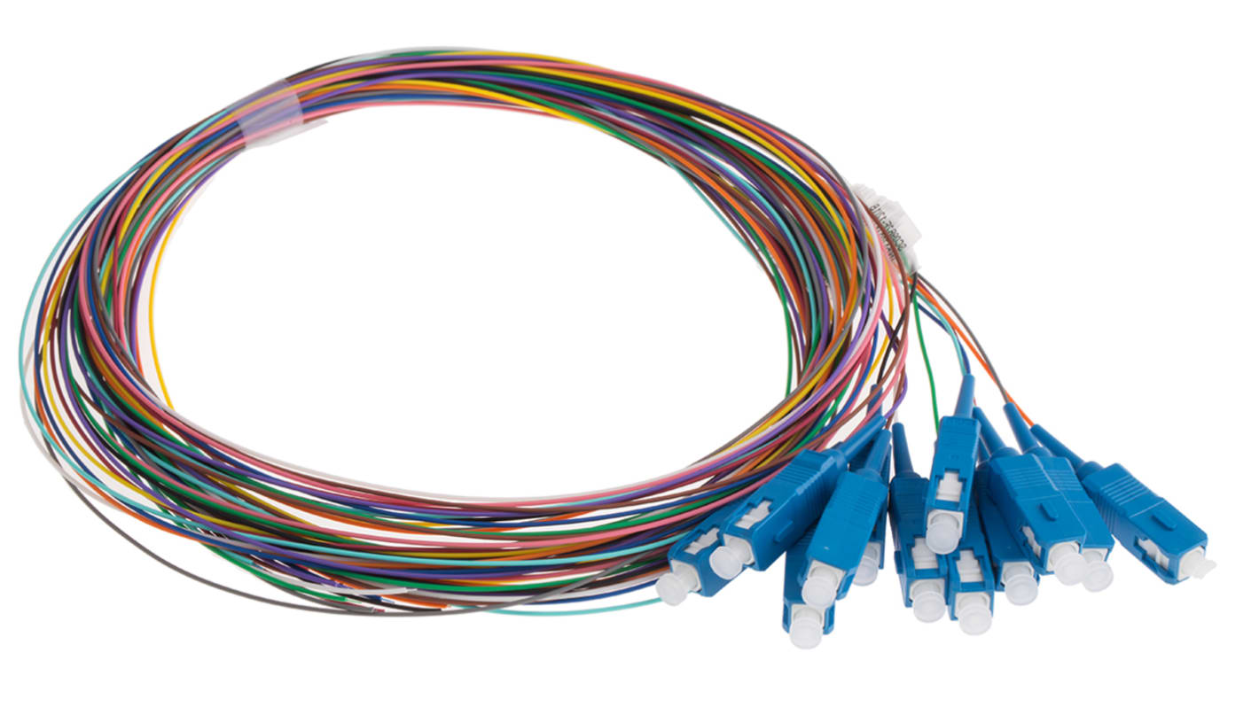 RS PRO SC to Unterminated Simplex Single Mode OS1, OS2 Fibre Optic Cable, 900μm, 2m