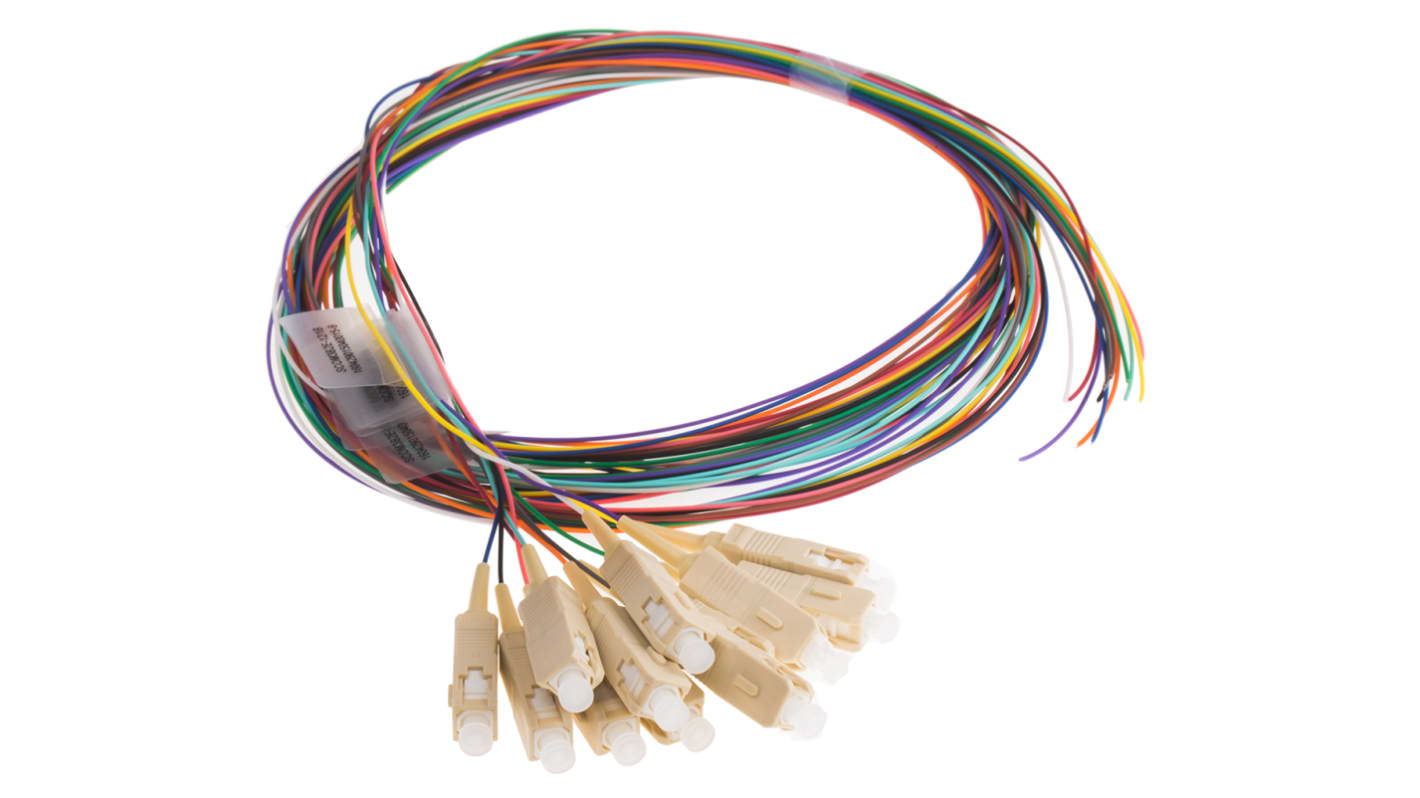 RS PRO SC to Unterminated Simplex Multi Mode OM3 Fibre Optic Cable, 900μm, 2m