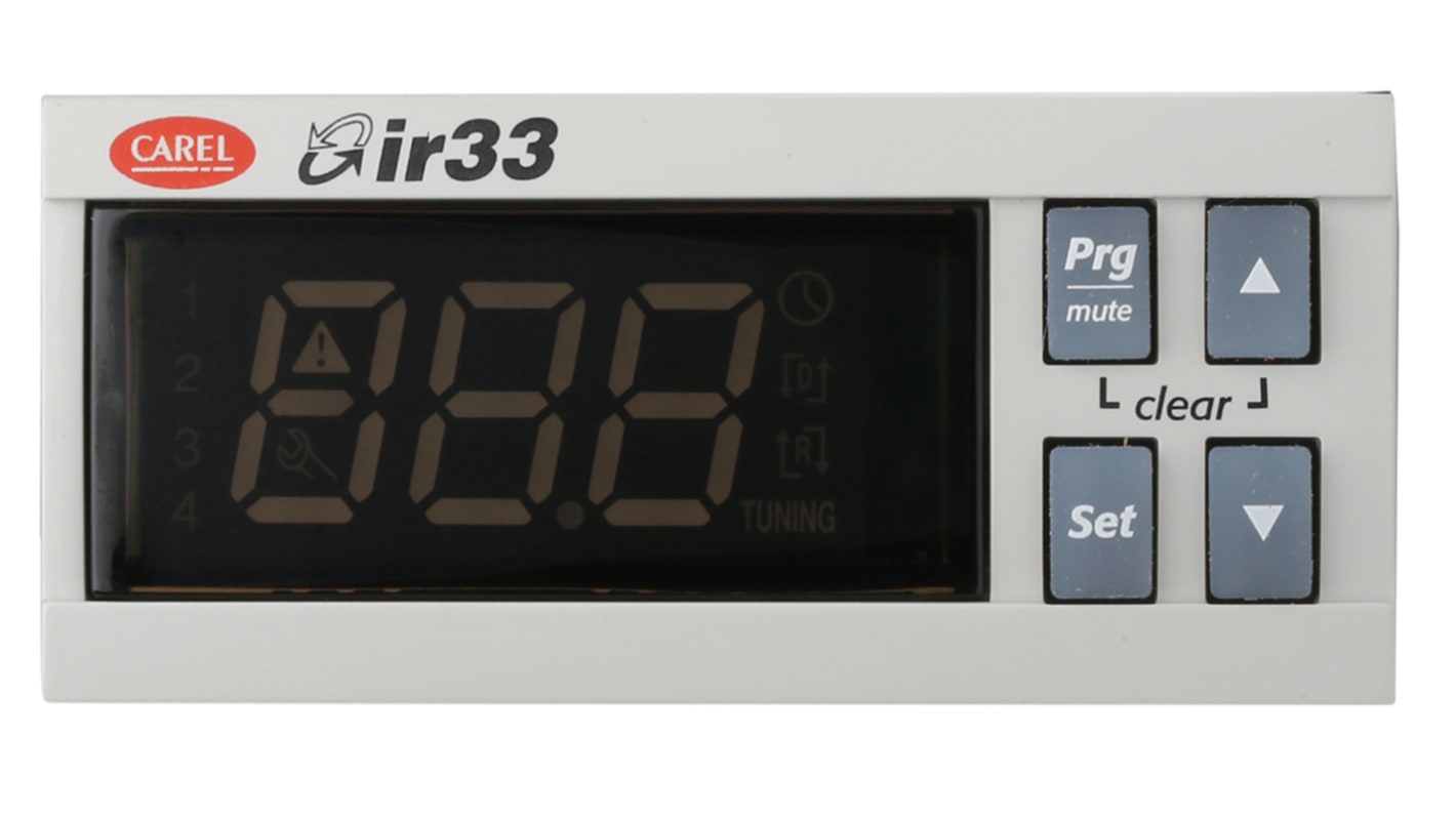 Carel IR33 Panel Mount PID Temperature Controller, 76.2 x 34.2mm 2 (Analogue), 2 (Digital) Input, 2 Output Analogue,