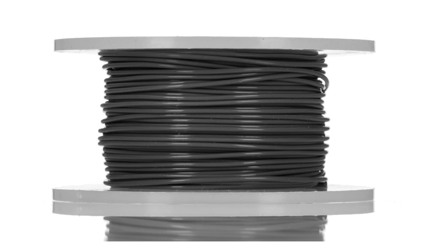 Alpha Wire 黑色圆电线, 0.13 mm², 30m长, 26 AWG, 300 V, 最高+105°C, PVC绝缘, Hook-up Wire PVC系列