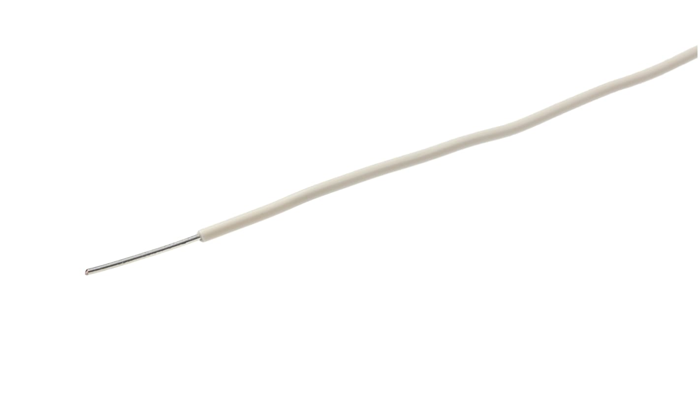 Alpha Wire Hook-up Wire PVC Series White 0.33 mm² Hook Up Wire, 22 AWG, 1/0.64 mm, 30m, PVC Insulation, 3051/1 WH005