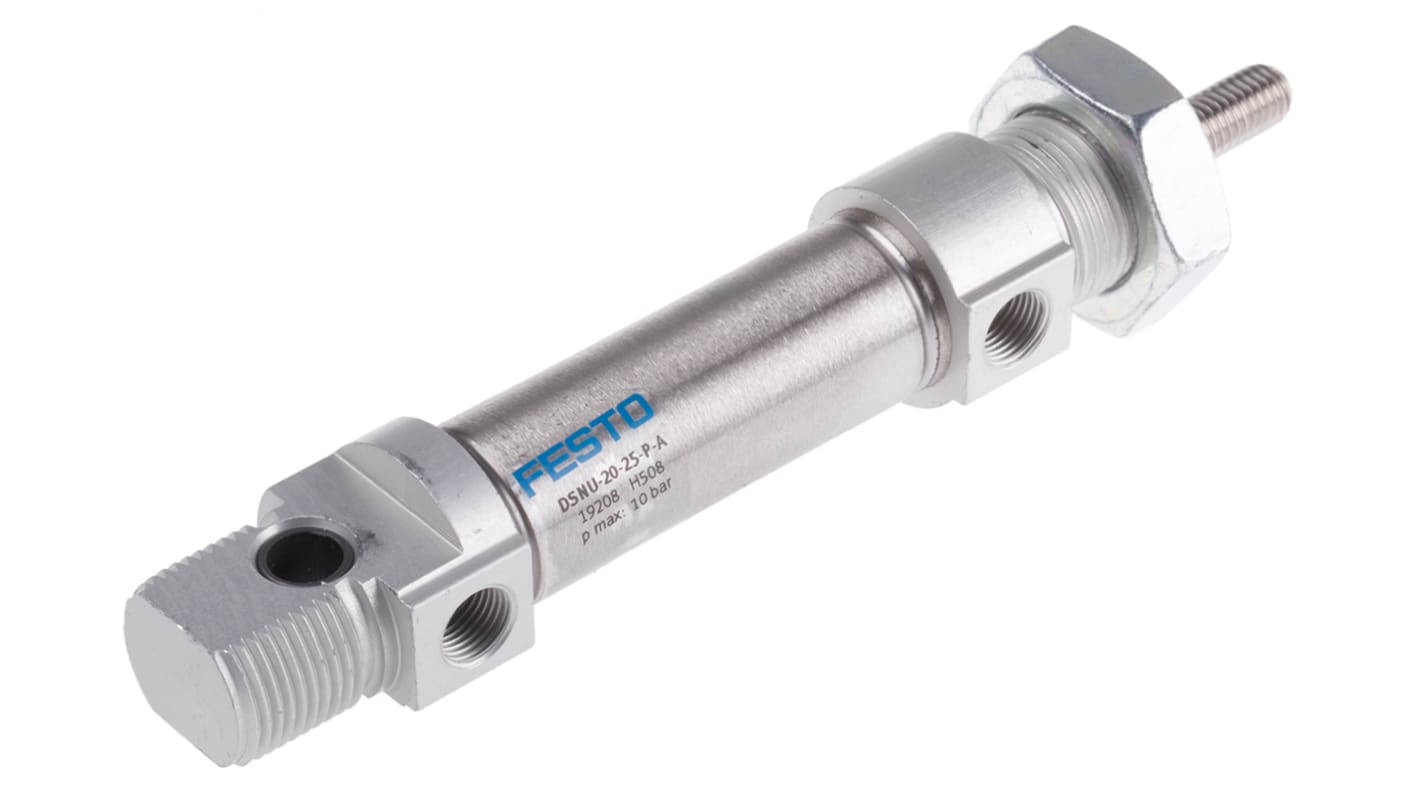 Vérin pneumatique Festo DSNU 19208 Double Action , alésage de 20mm, course de 25mm Mâle G 1/8