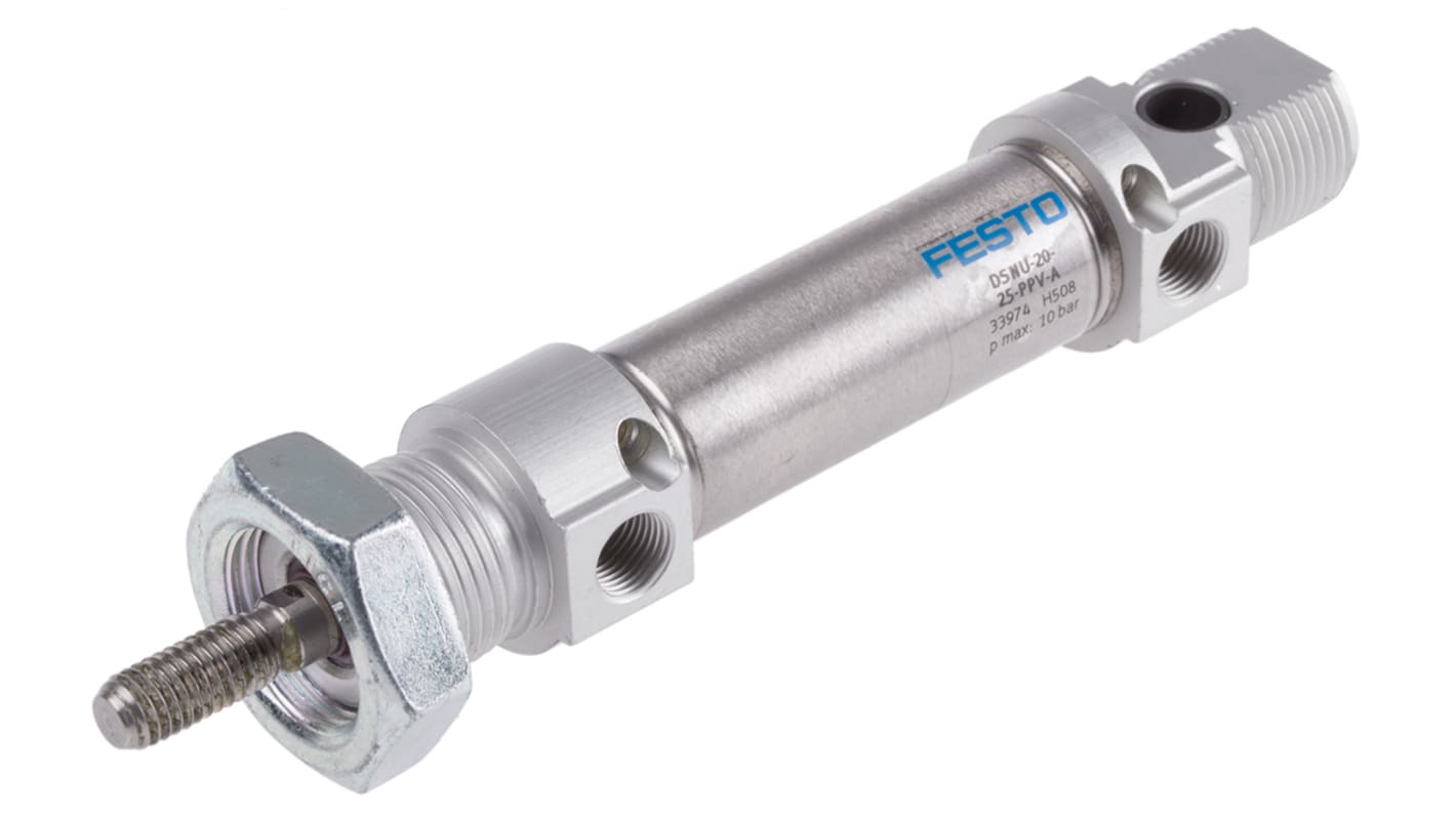 Vérin pneumatique Festo DSNU 33974 Double Action , alésage de 20mm, course de 25mm Mâle G 1/8