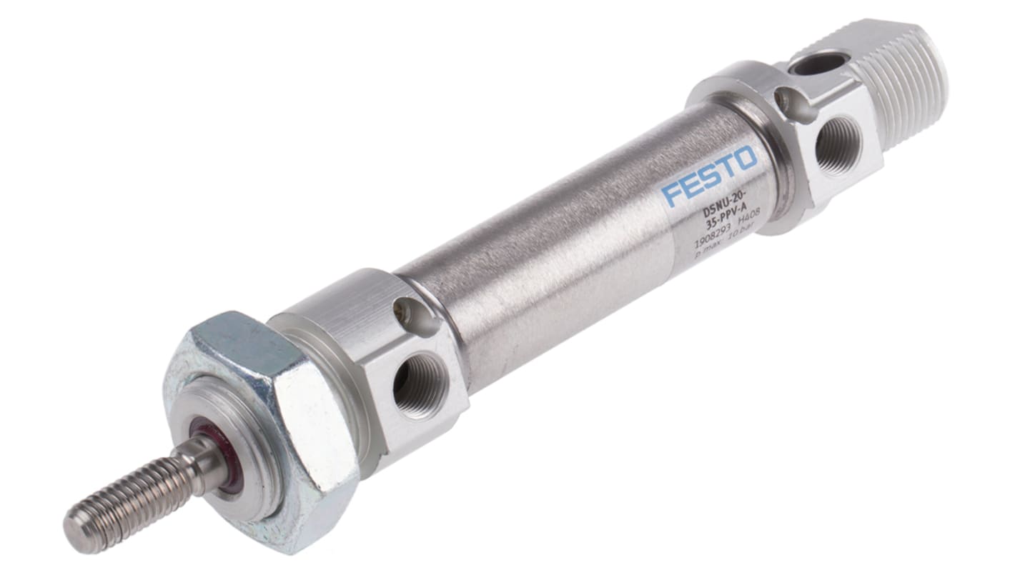 Festo Pneumatic Cylinder - 1908293, 20mm Bore, 35mm Stroke, DSNU Series, Double Acting