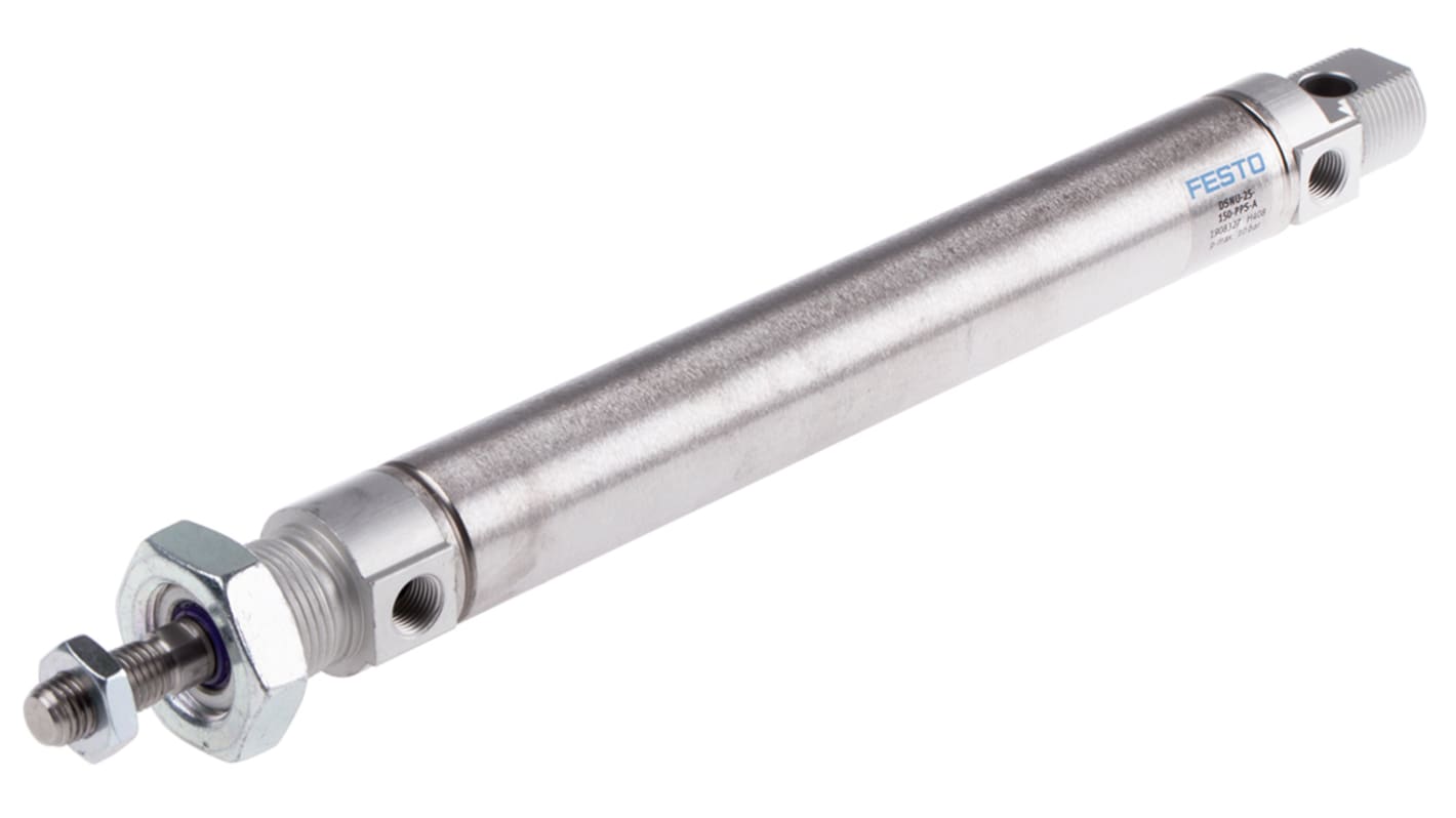 Festo Pneumatic Cylinder - 1908327, 25mm Bore, 150mm Stroke, DSNU Series, Double Acting