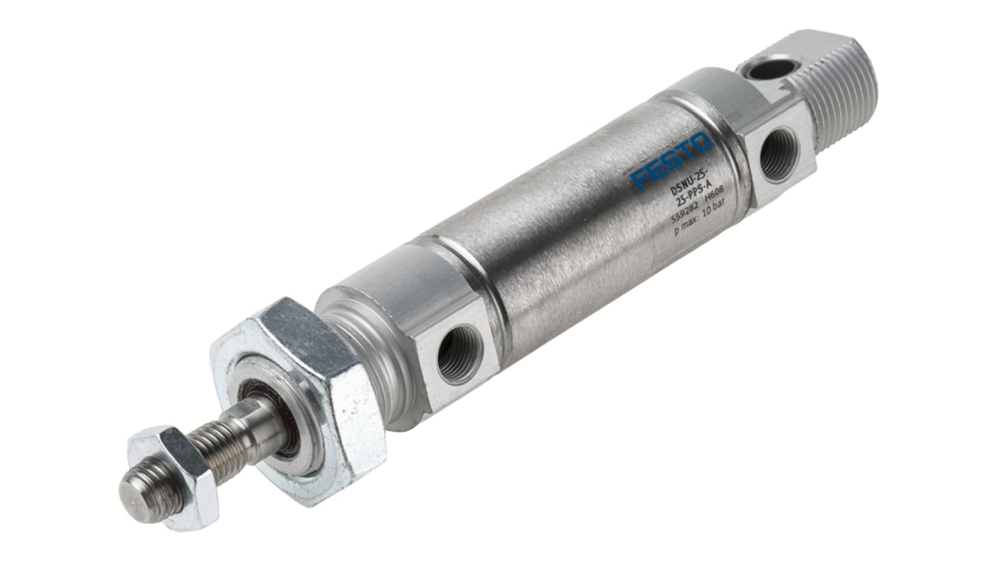 Festo Pneumatic Cylinder - 559282, 25mm Bore, 25mm Stroke, DSNU Series, Double Acting