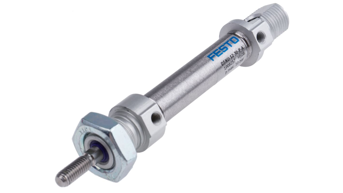 Festo Pneumatic Cylinder - 1908257, 12mm Bore, 30mm Stroke, DSNU Series, Double Acting