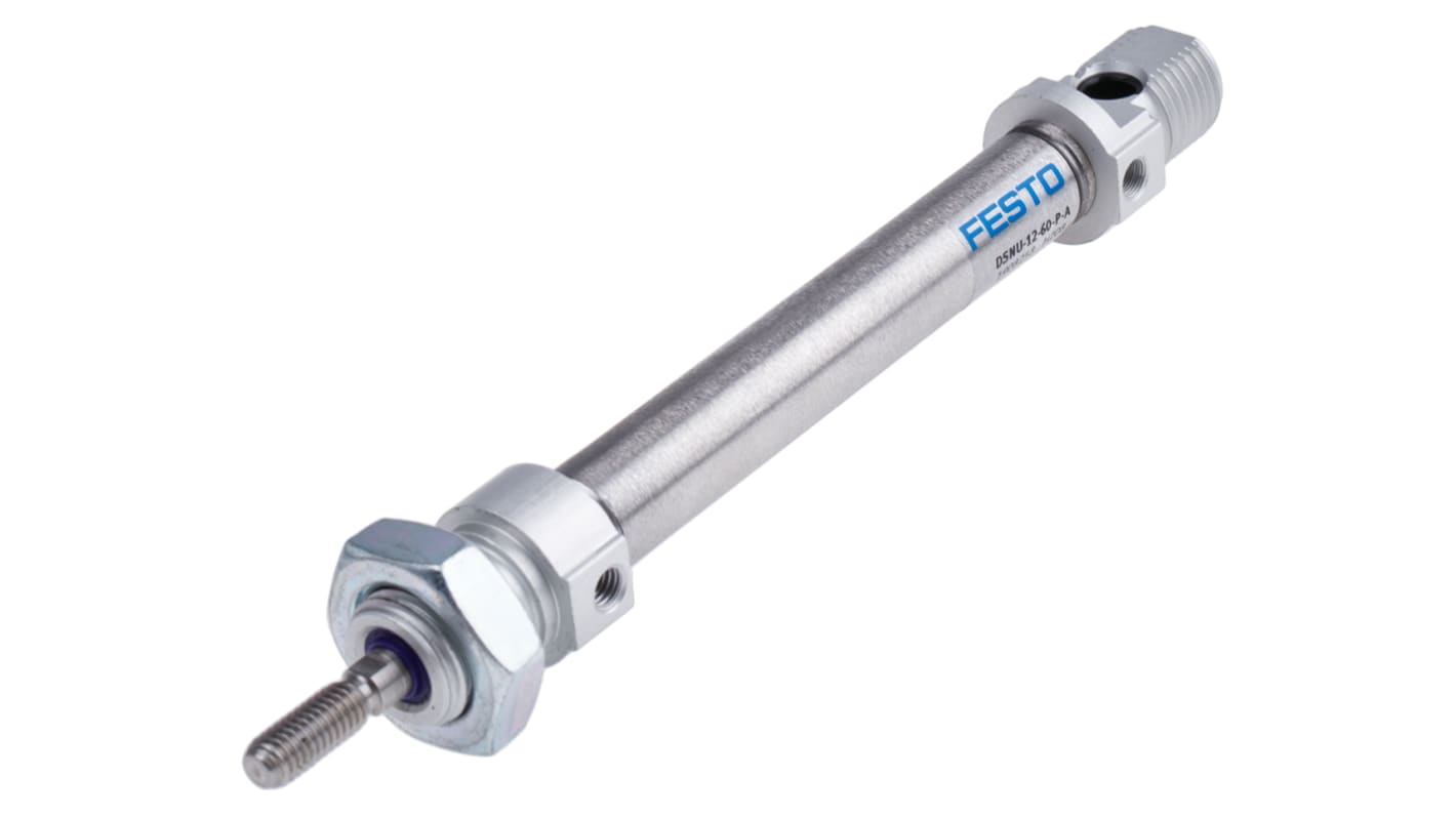 Festo DSNU 1908258, M5 Pneumatikzylinder doppeltwirkend, Bohrung Ø 12mm / Hub 60mm, bis 10 bar