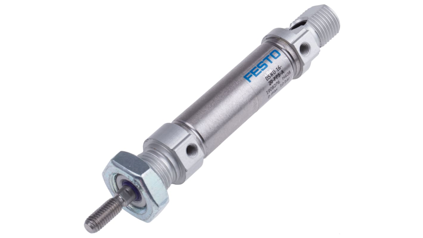 Festo Pneumatic Cylinder - 1908276, 16mm Bore, 20mm Stroke, DSNU Series, Double Acting