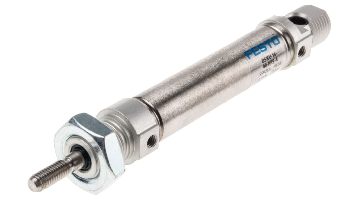 Festo Pneumatic Cylinder - 559264, 16mm Bore, 40mm Stroke, DSNU Series, Double Acting