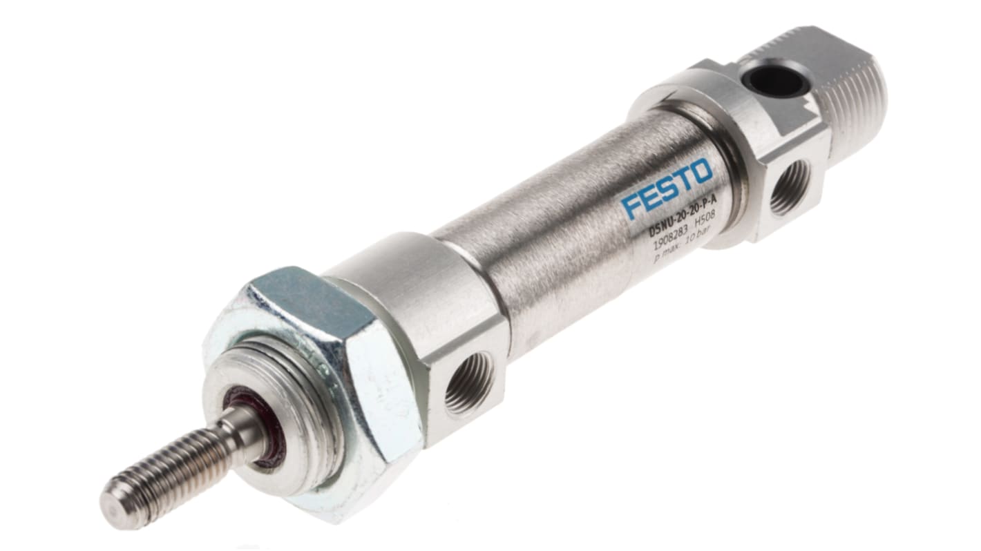 Cilindro pneumatico Festo DSNU 1908283, Doppio effetto, foro da 20mm, corsa 20mm, G 1/8, 10 bar max