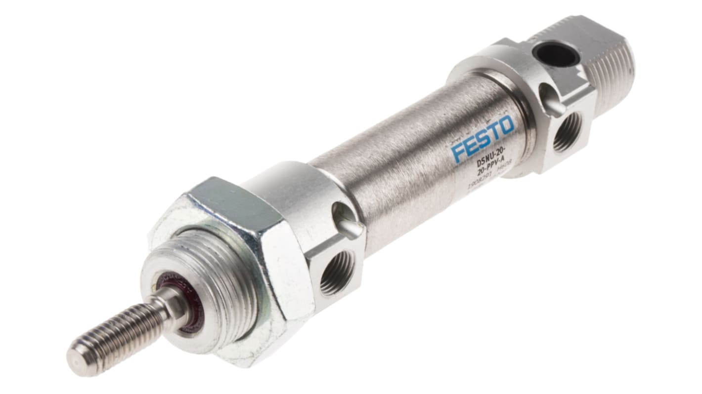 Festo Pneumatic Cylinder - 1908291, 20mm Bore, 20mm Stroke, DSNU Series, Double Acting