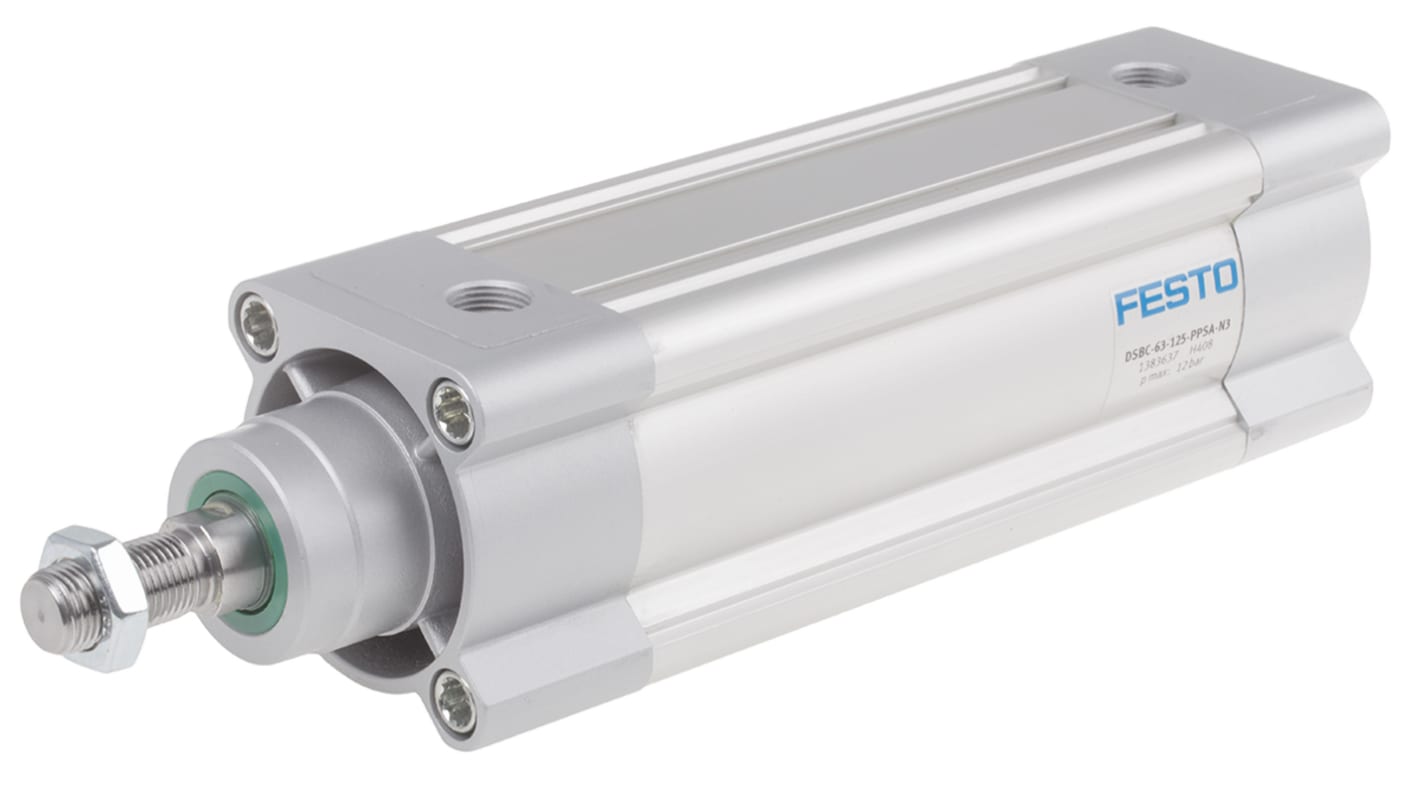 Festo Pneumatic Piston Rod Cylinder - 1383636, 63mm Bore, 100mm Stroke, DSBC Series, Double Acting