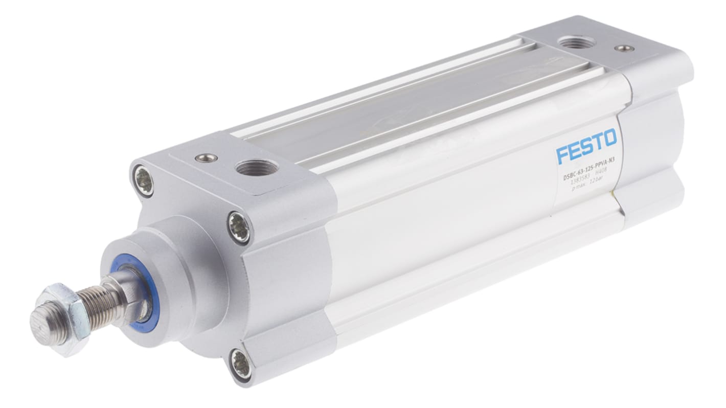 Festo Pneumatic Piston Rod Cylinder - 1383583, 63mm Bore, 125mm Stroke, DSBC Series, Double Acting