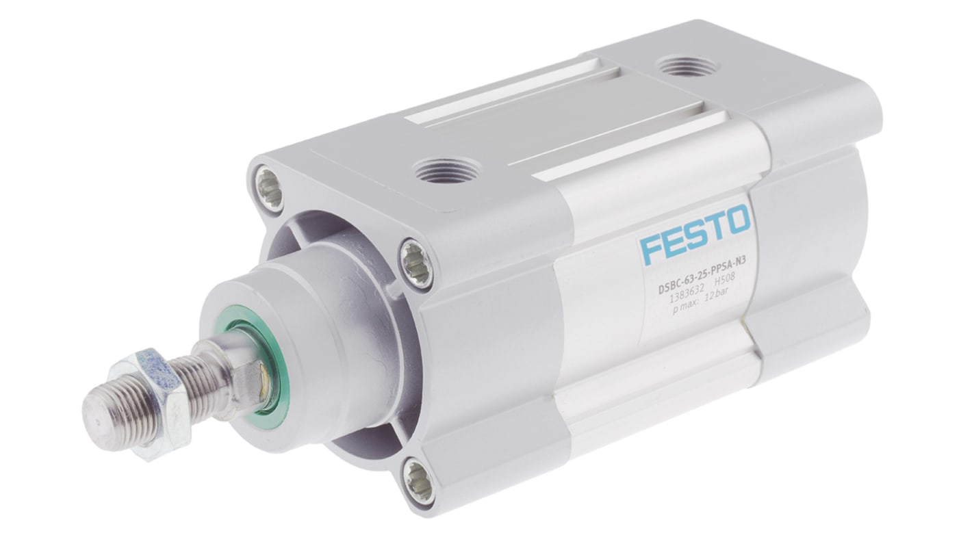 Festo DSBC 1383632, G 3/8 Pneumatikzylinder doppeltwirkend, Bohrung Ø 63mm / Hub 25mm, bis 12 bar