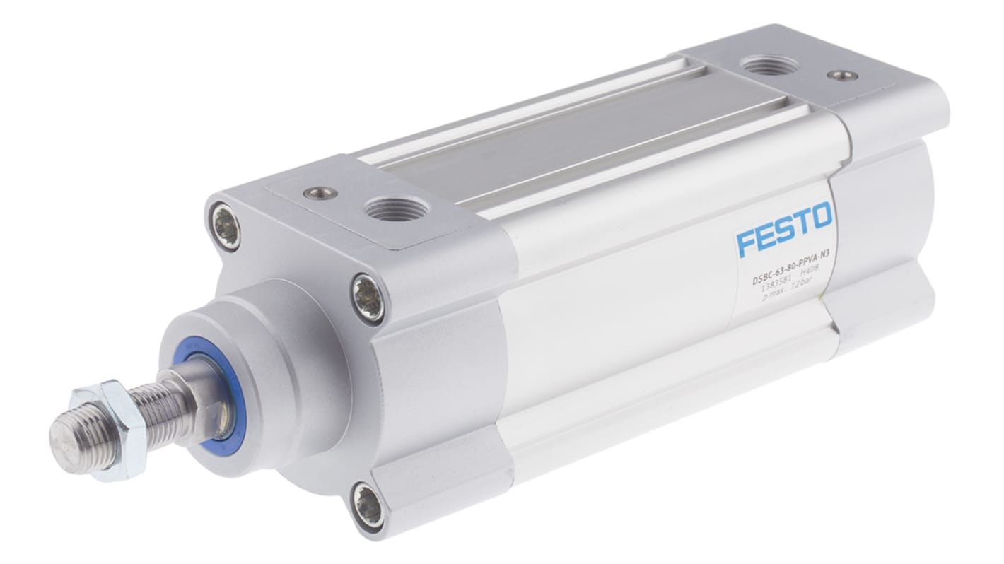 Festo Pneumatic Piston Rod Cylinder - 1383581, 63mm Bore, 80mm Stroke, DSBC Series, Double Acting