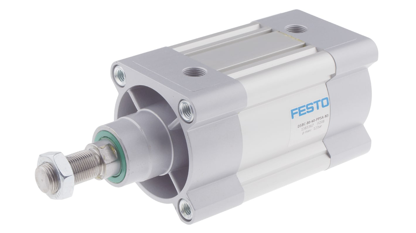 Festo Pneumatic Piston Rod Cylinder - 1383367, 80mm Bore, 40mm Stroke, DSBC Series, Double Acting