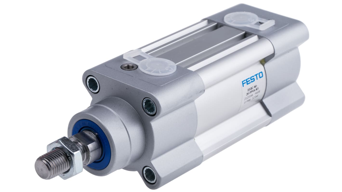 Festo Pneumatic Piston Rod Cylinder - 2123166, 40mm Bore, 20mm Stroke, DSBC Series, Double Acting