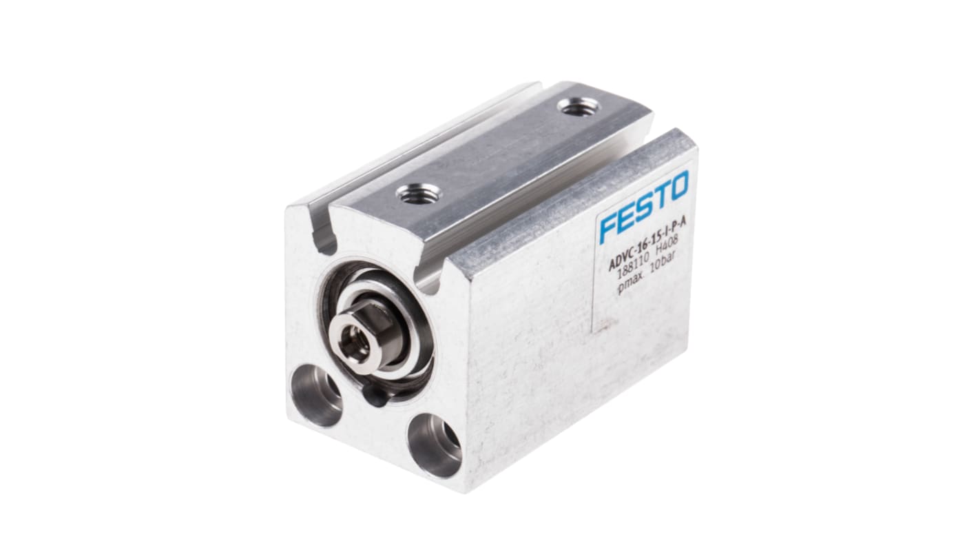 Festo Pneumatic Cylinder - 188110, 16mm Bore, 15mm Stroke, ADVC Series, Double Acting