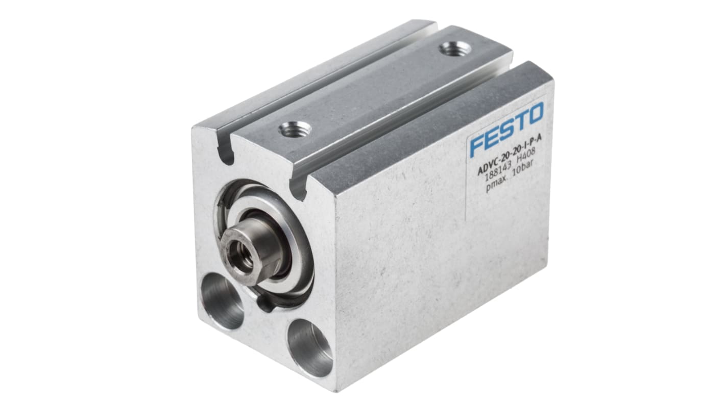 Festo Pneumatic Cylinder - 188143, 20mm Bore, 20mm Stroke, ADVC Series, Double Acting