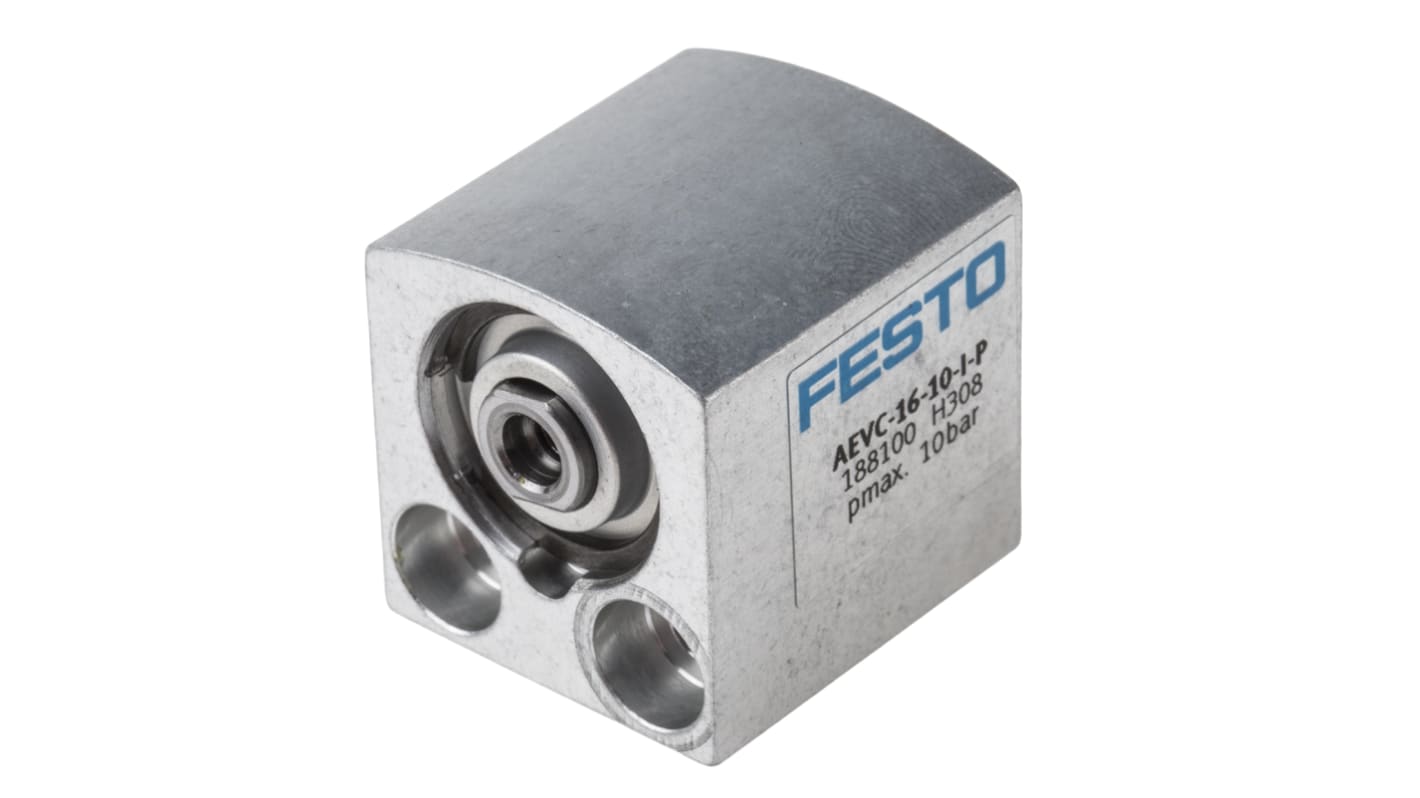 Cilindro pneumatico Festo AEVC 188100, Singolo effetto, foro da 16mm, corsa 10mm, M5, 10 bar max