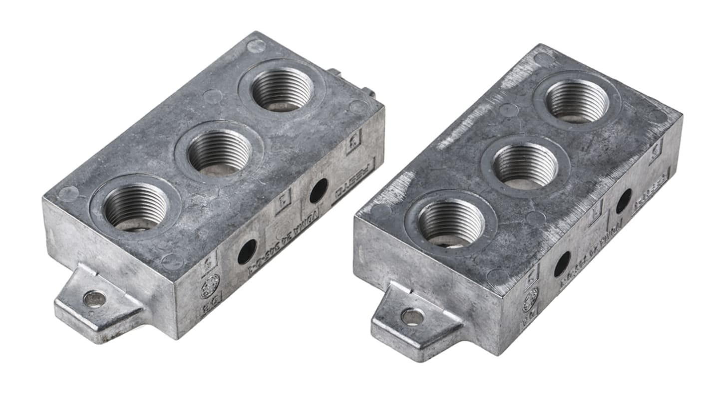Festo NEV series 3 station G 3/8 Manifold End Base for use with Standard Valves, 10174