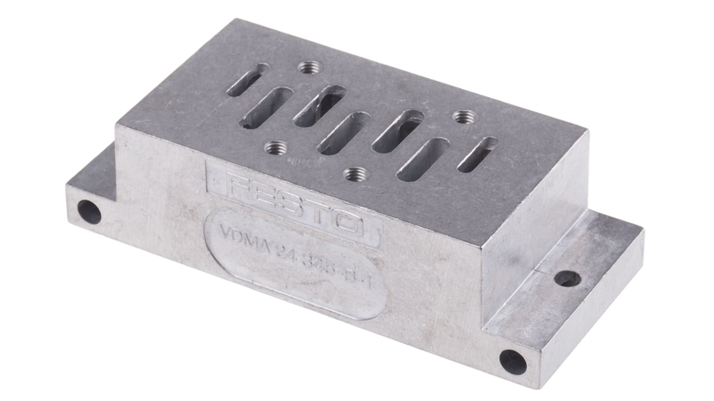 Festo NAU series 5 station G 1/4, G 1/8 Sub Base for use with MFH Solenoid Valves, 9485