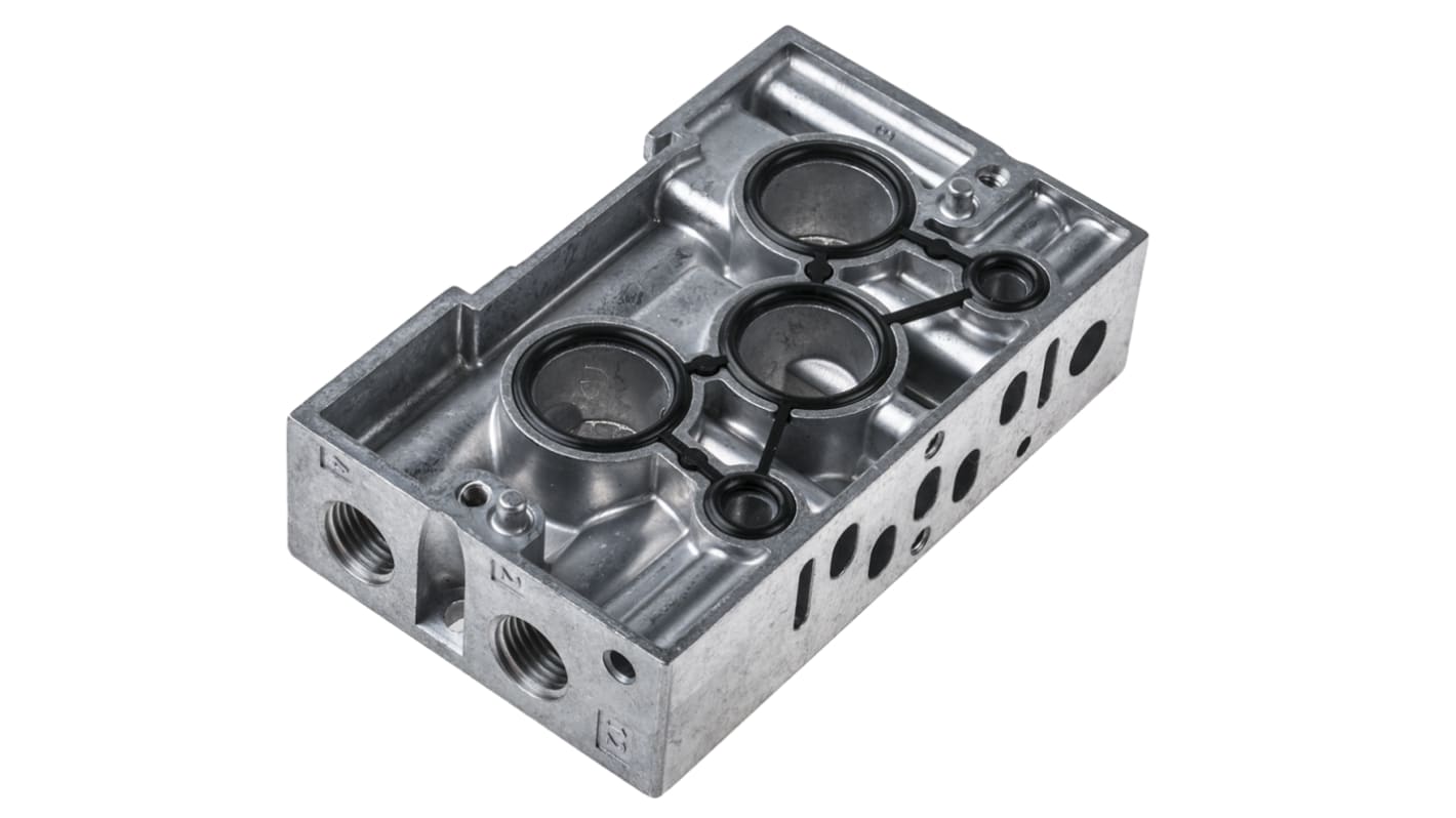 Festo NAW series 2 station G 1/4 Sub Base for use with Solenoid Valves, VSPA Pneumatic Valves