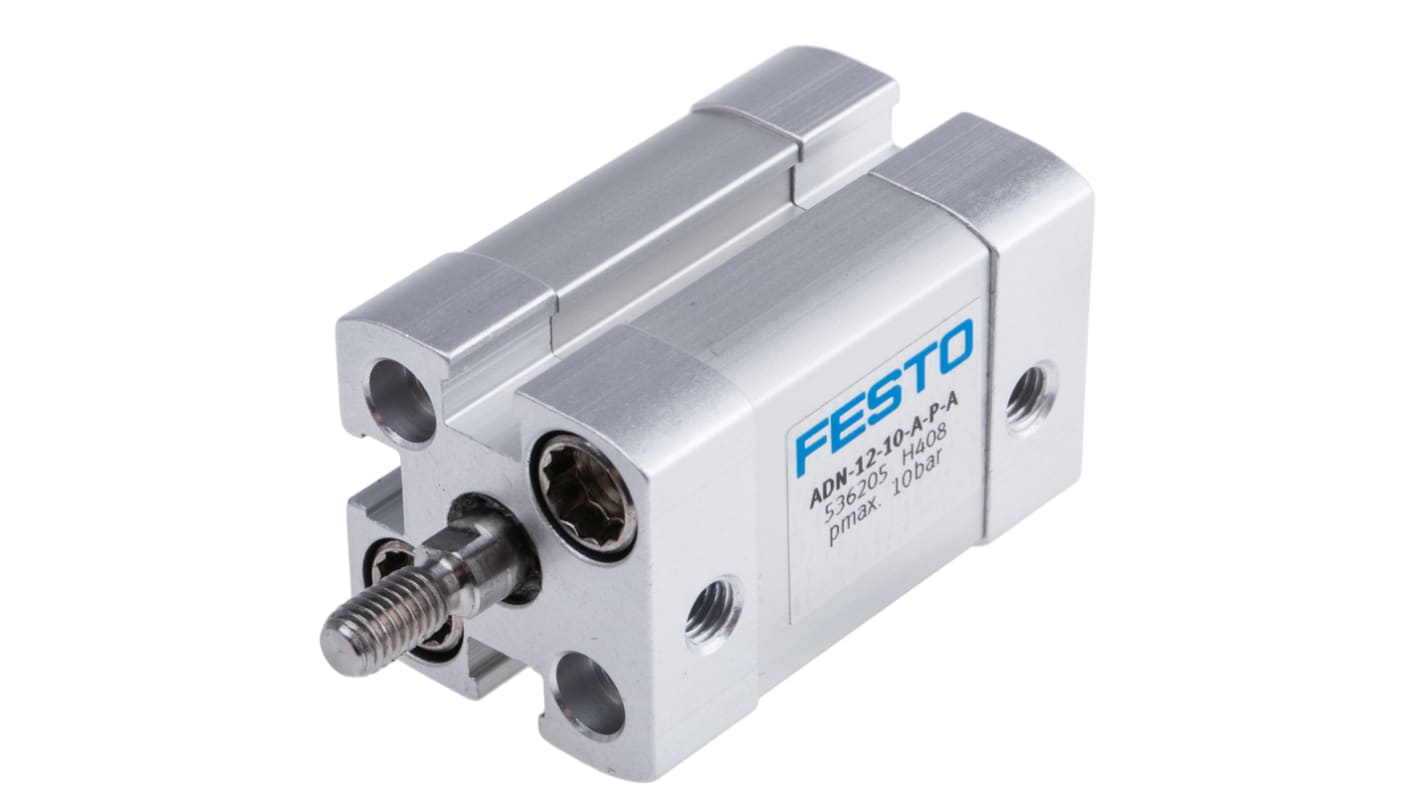 Festo Pneumatic Cylinder - 536205, 12mm Bore, 10mm Stroke, ADN Series, Double Acting