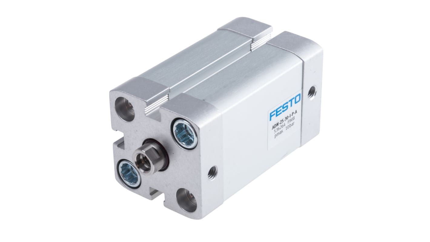 Festo ADN 536264, M5 Pneumatikzylinder doppeltwirkend, Bohrung Ø 25mm / Hub 30mm, bis 10 bar