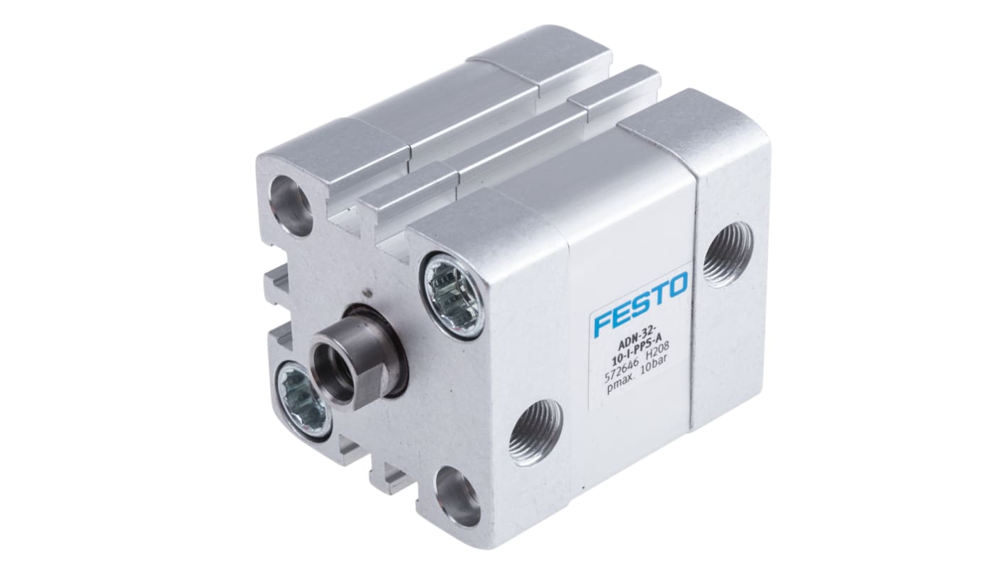 Festo ADN 572646, G 1/8 Pneumatikzylinder doppeltwirkend, Bohrung Ø 32mm / Hub 10mm, bis 10 bar