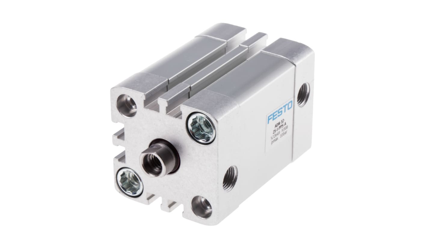 Festo Pneumatic Cylinder - 572649, 32mm Bore, 25mm Stroke, ADN Series, Double Acting