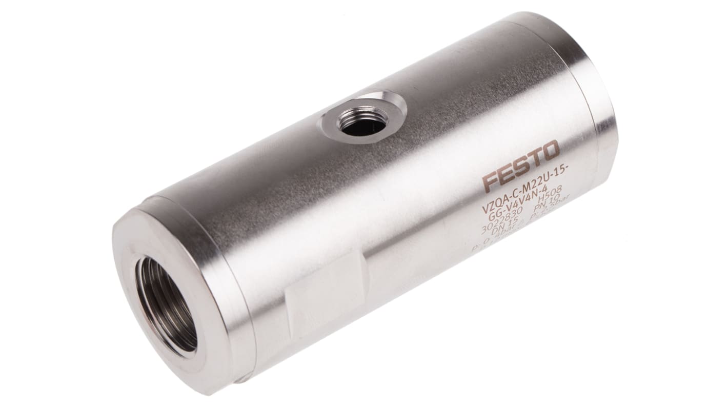Festo VZQA Series Threaded Pinch Valve, G 1/2 Inlet Port, 15mm Tube Inlet Port x G 1/2 Male Outlet Port, 3022830