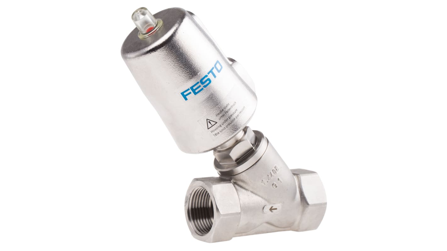 Festo Angle Seat type Pneumatic Actuated Valve, BSP 2in, 3 bar