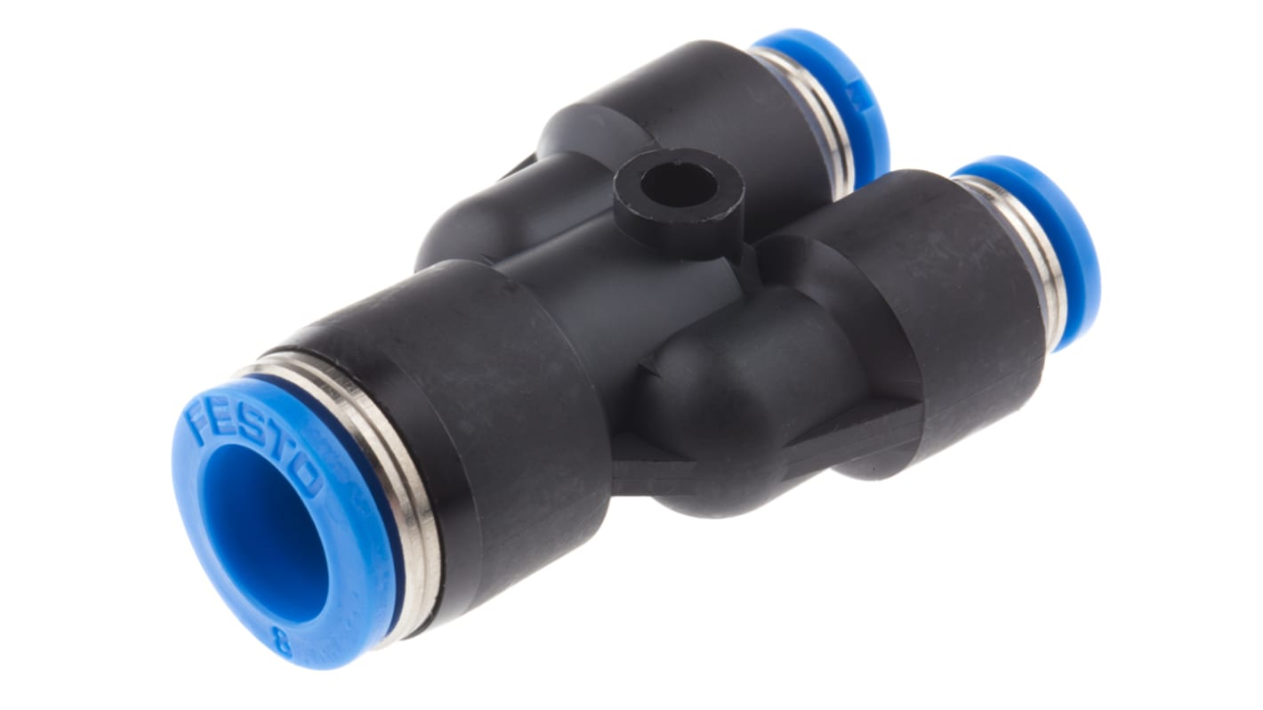 Festo QSY Series Y Tube-to-Tube Adaptor, Push In 8 mm to Push In 4 mm, Tube-to-Tube Connection Style, 130610