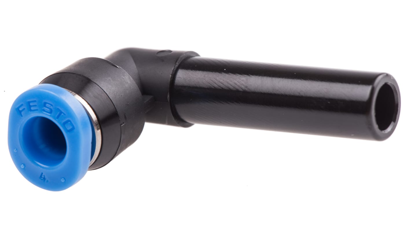 Racor neumático Festo QSL, Adaptador de tubo a tubo acodado, , con. A Encaje a presión, 6 mm, con. B Encaje a presión,