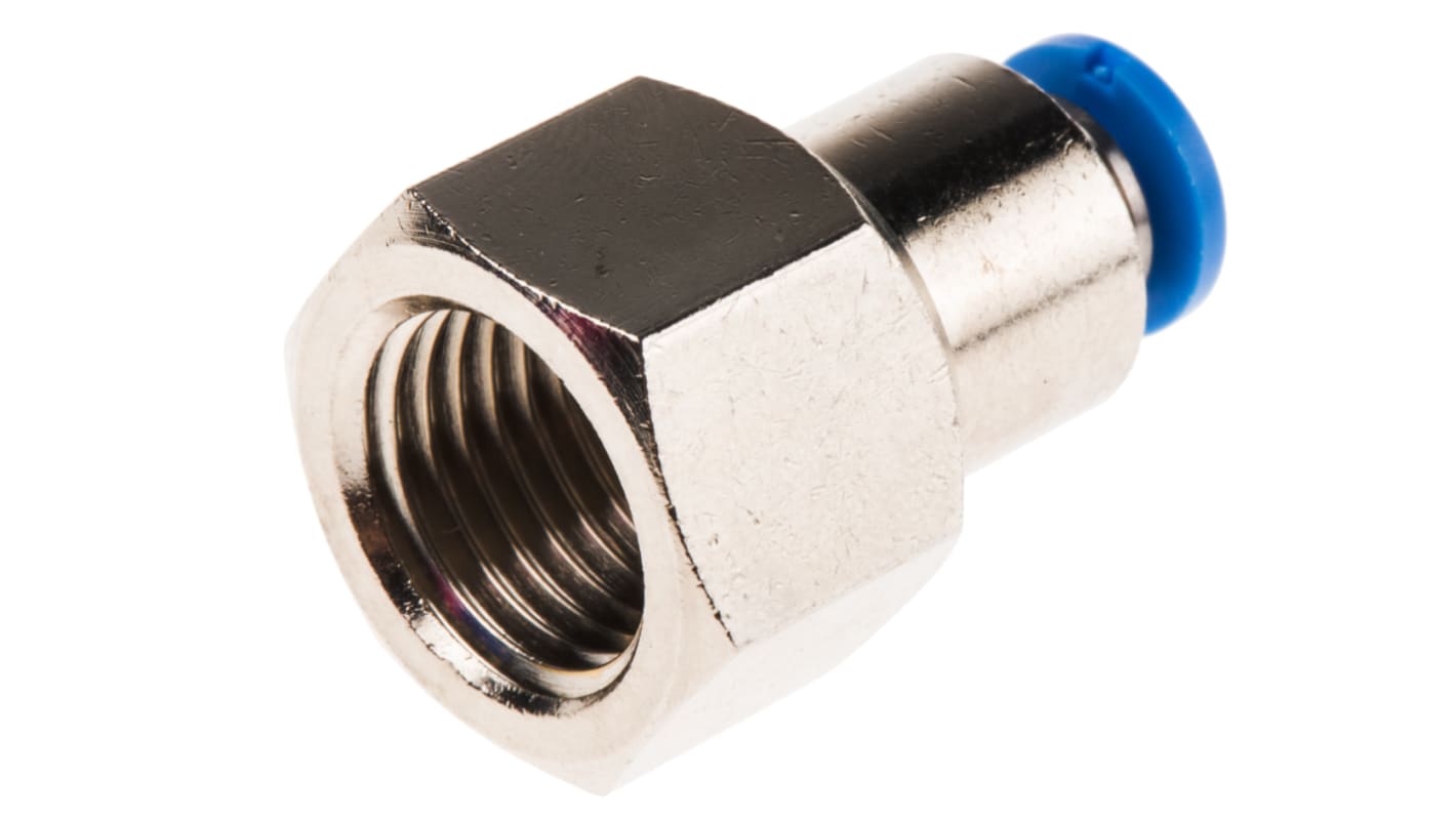 Festo QS Series Straight Threaded Adaptor, G 1/4 Female to Push In 4 mm, Threaded-to-Tube Connection Style, 190650