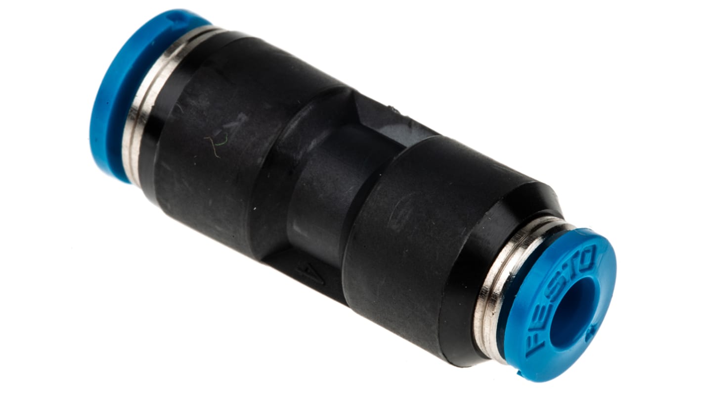 Festo QS 153037 6-mm-Steckanschluss x 4-mm-Steckanschluss Reduziernippel, Rohr-zu-Rohr, PBT, 14 bar