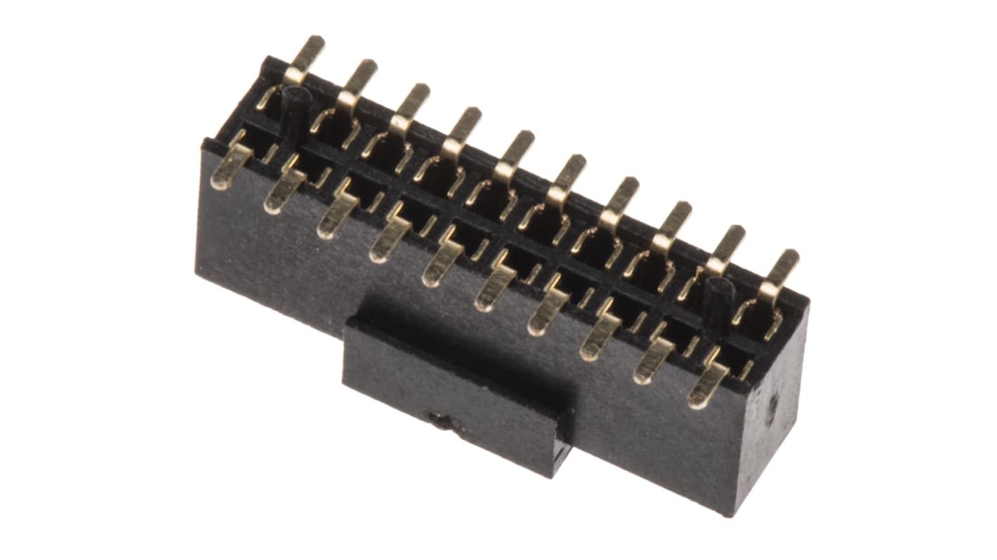 RS PRO Right Angle PCB Mount PCB Socket, 20-Contact, 2-Row, 1.27mm Pitch, Solder Termination