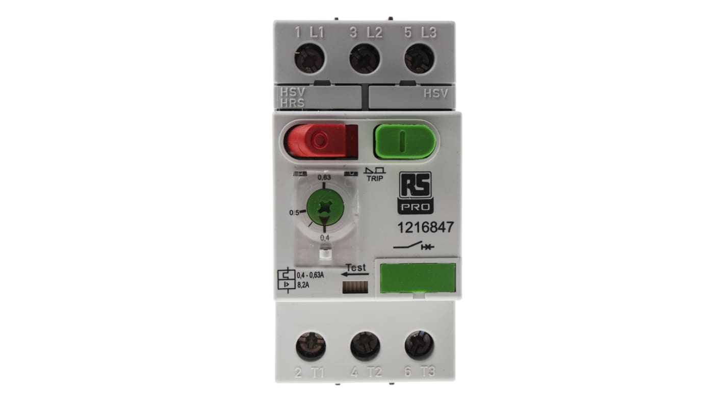 RS PRO 0.4 → 0.63 A Motor Protection Circuit Breaker