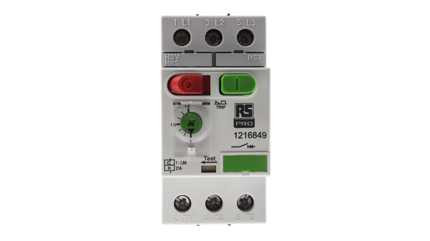 RS PRO 1 → 1.6 A Motor Protection Circuit Breaker