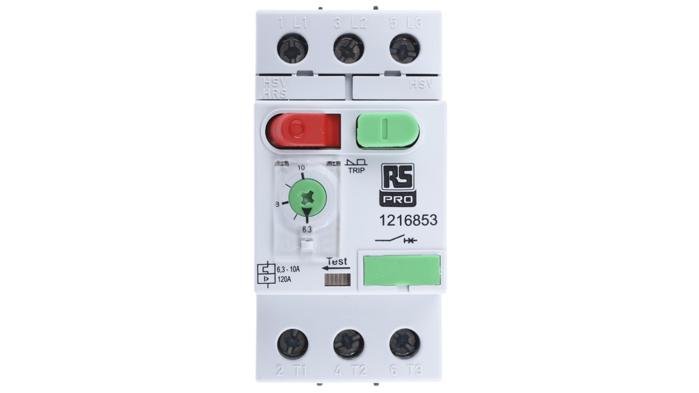 Guardamotor RS PRO, 6,3 → 10 A