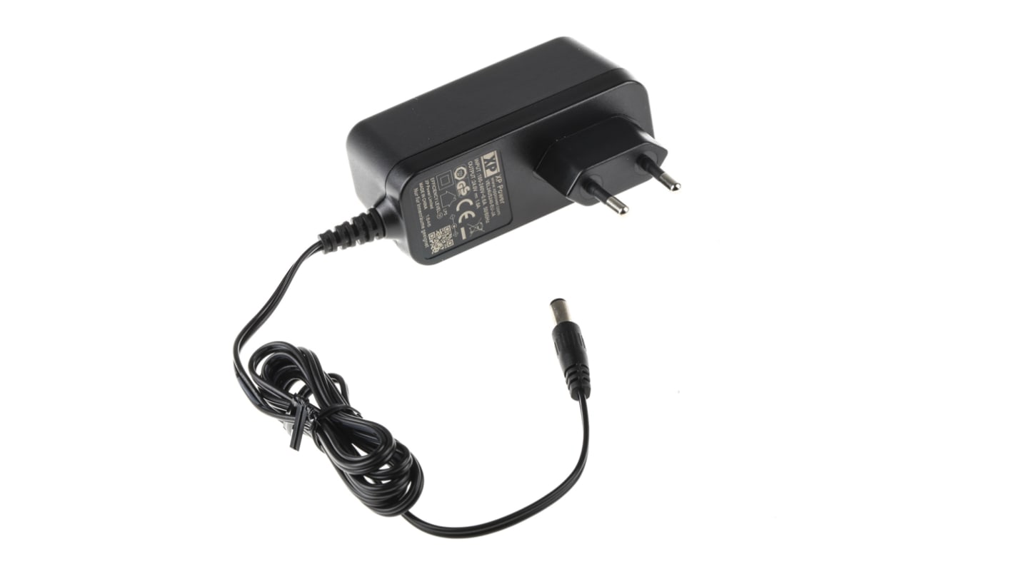 XP Power 24W Plug-In AC/DC Adapter 24V dc Output, 1A Output